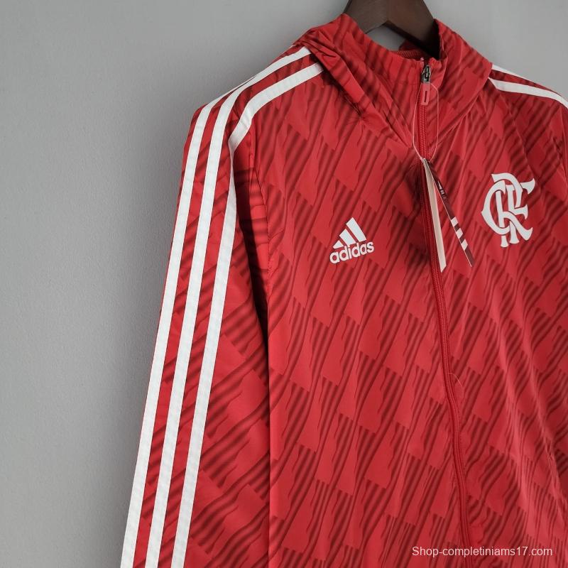 2022 Flamengo Windbreaker Red White Edge