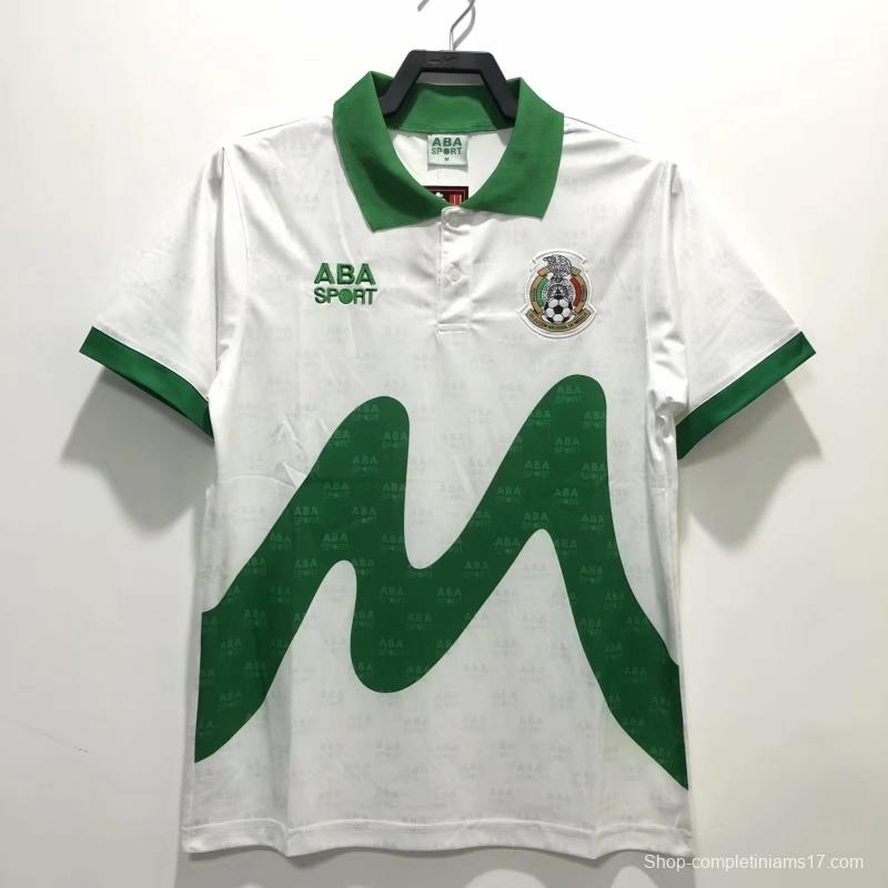 Retro 1995 Mexico Away White Soccer Jersey