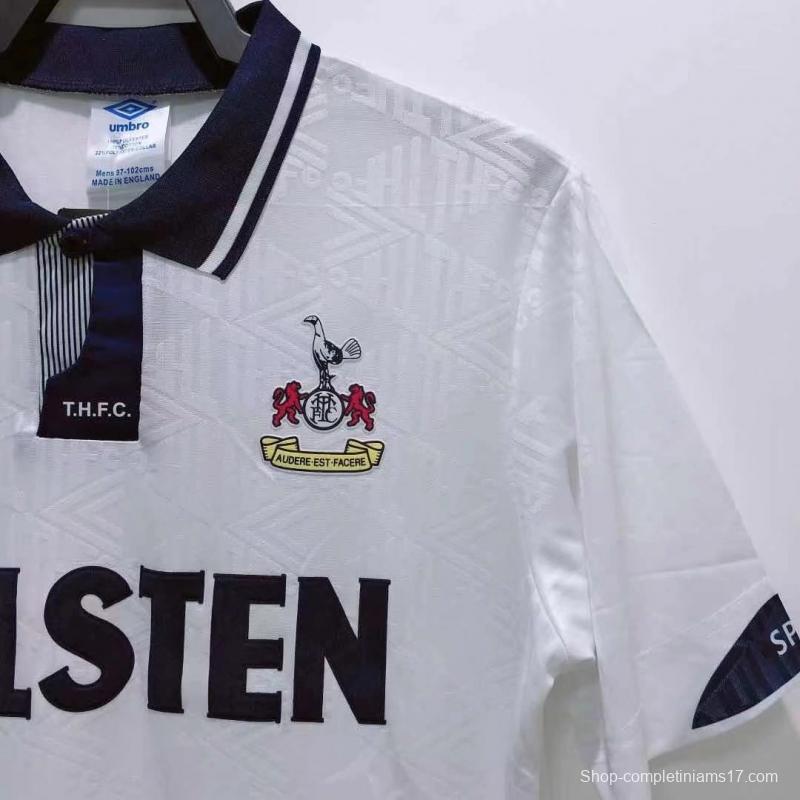 Retro 92/94 Tottenham Hotspur Home Soccer Jersey