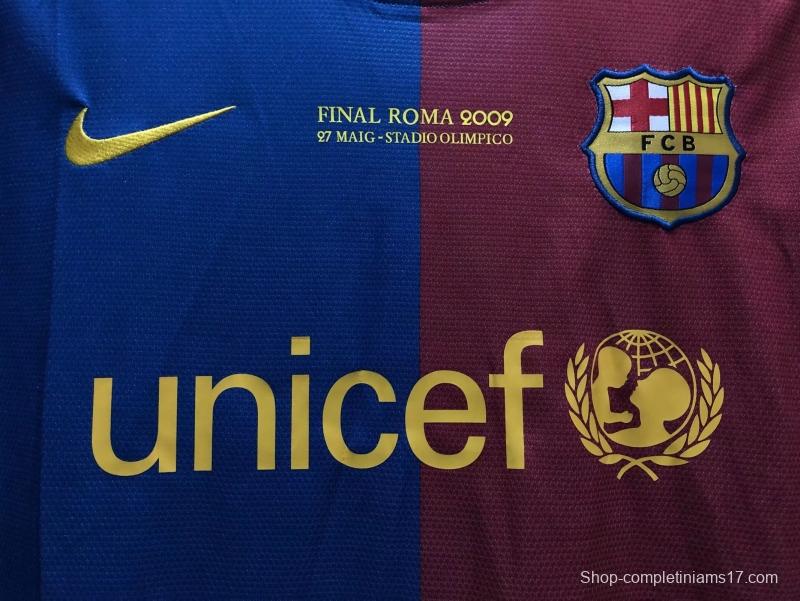 Retro 08/09 Barcelona Home Champions Version Soccer Jersey