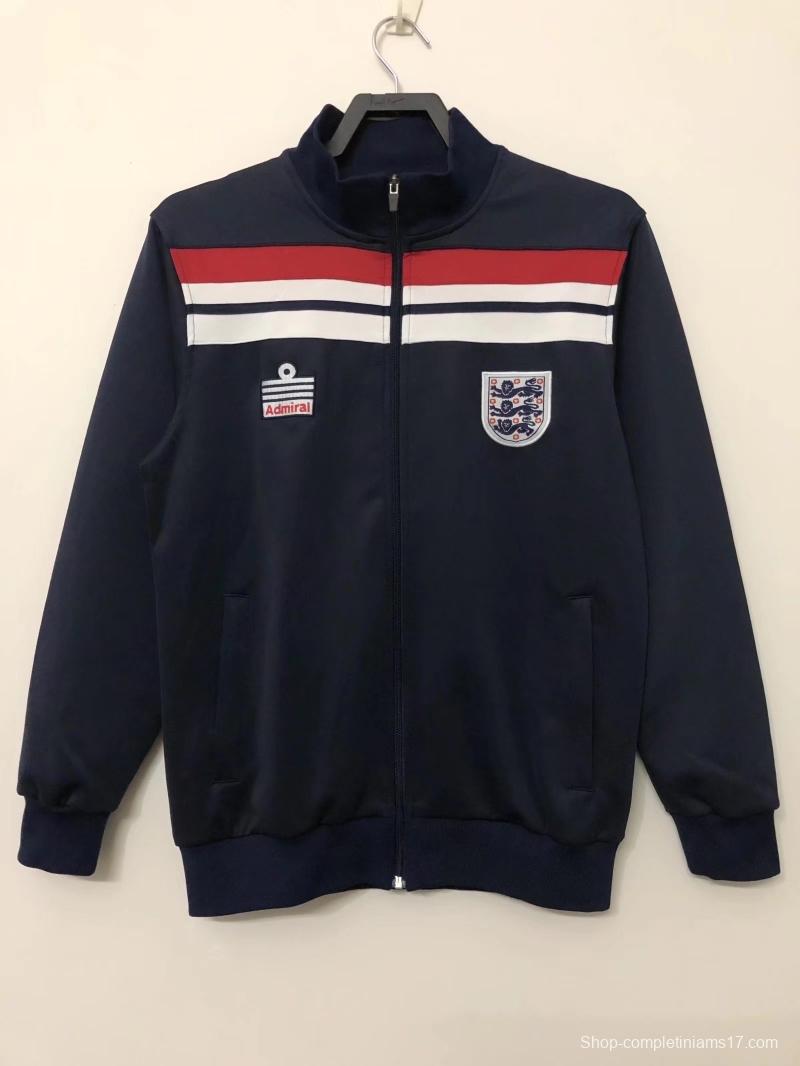 Retro 1982 England Navy Full Zipper Jacket