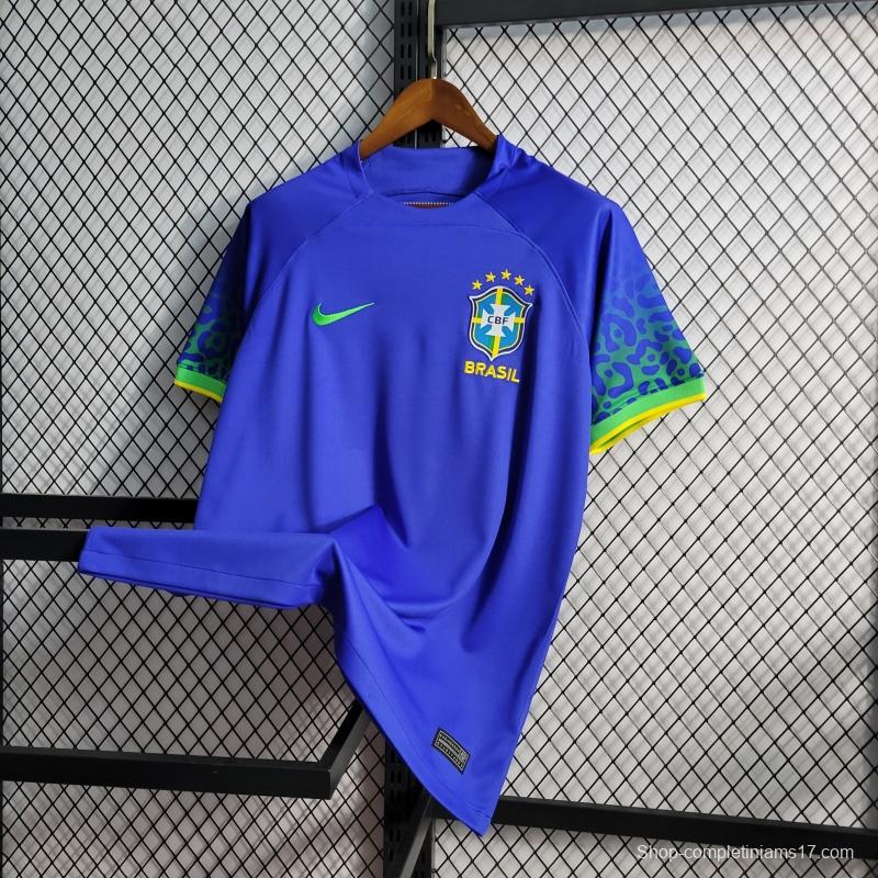 2022 Brazil Away National Team World Cup Soccer Jersey With Special Dragon Namesets