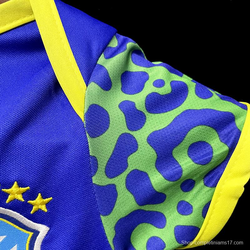 2022 Brazil Away Baby Soccer Jersey