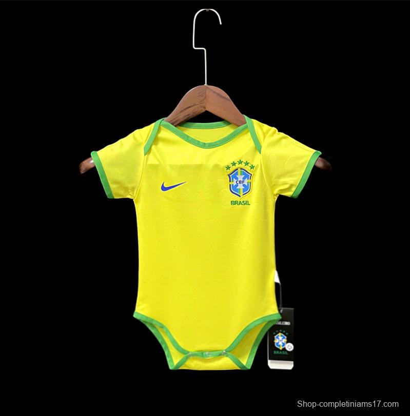 2022 Brazil Home Baby Soccer Jersey