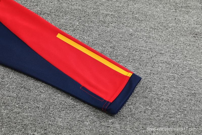 2022 Spain Navy Half Zipper Tracksuit