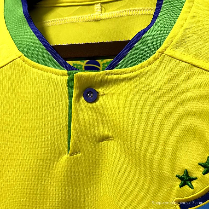 Long sleeve 2022 Brazil Home Jersey