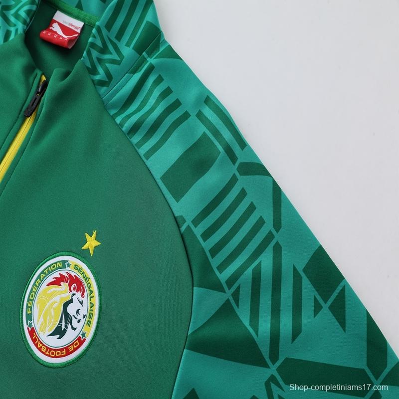 2022 Senegal Green Full Zipper Tracksuit