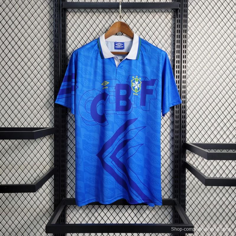 Retro 1992 Brazil Away Blue Jersey