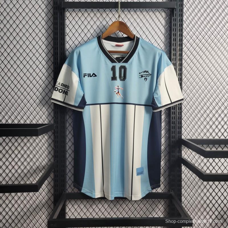 Retro 2001 Argentina Maradona #10 Commemorative Edition Jersey