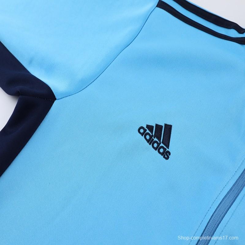 2023 Adidas Sky Blue Black Full Zipper Jacket +Pants