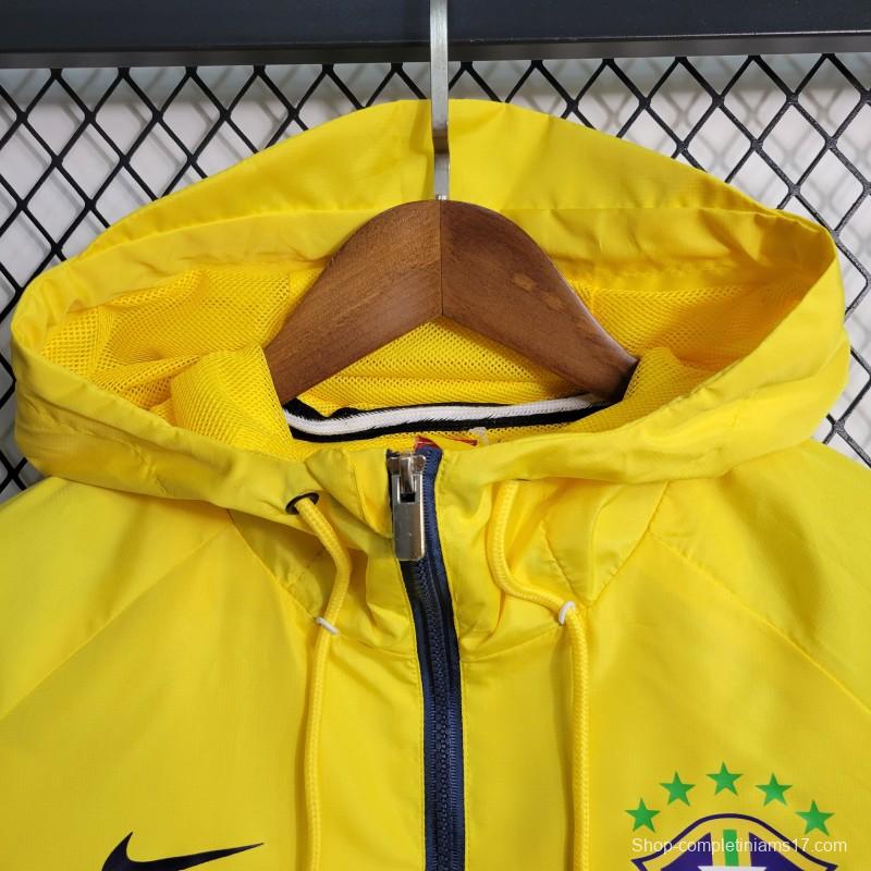 2022 Brazil Yellow Blue Windbreaker