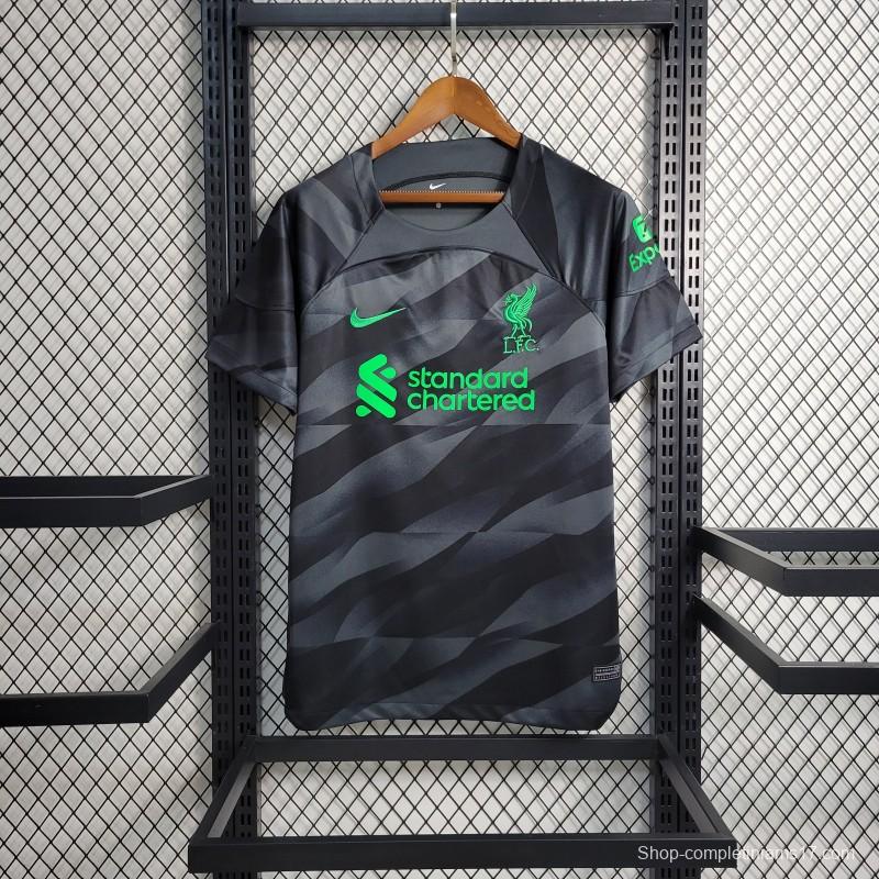 23-24 Liverpool Black Goalkeeper Jersey