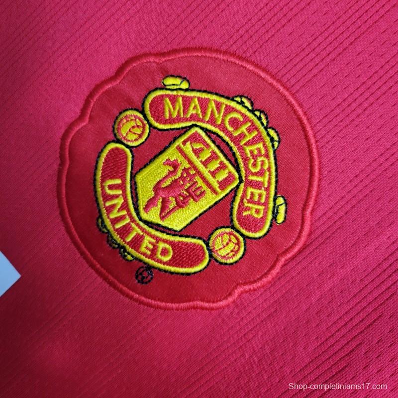 Retro Long Sleeve 07-08 Manchester United Champions League Version Home Jersey