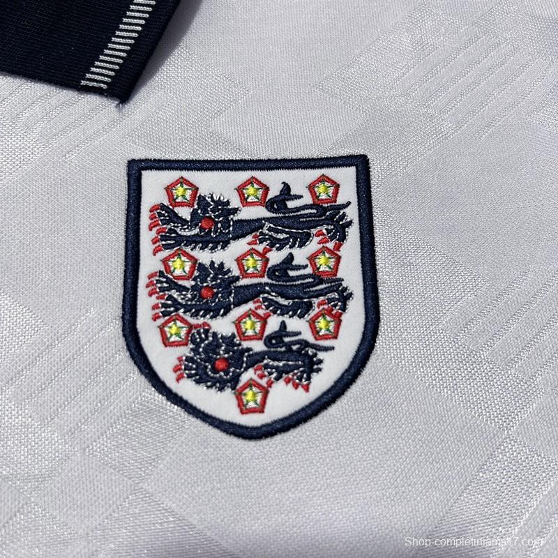 Retro 1990 England Home Soccer Jersey