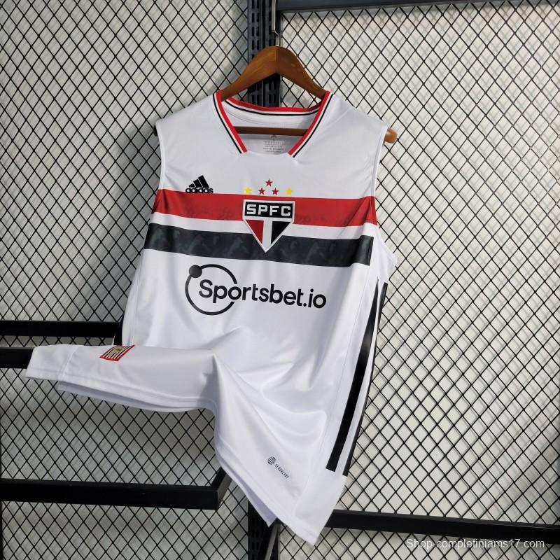 22-23 Sao Paulo Home Vest White Jersey