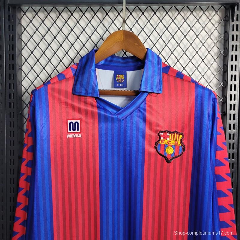 Retro 91/92 Barcelona Home Long Sleeve Jersey