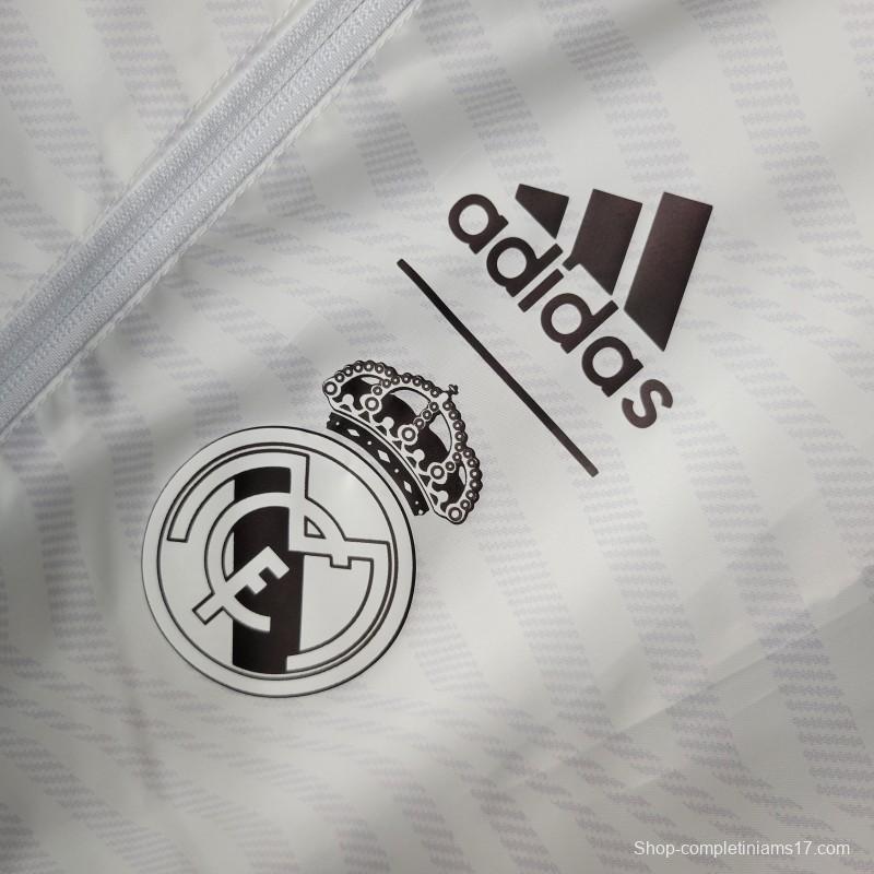 23/24 Reversible Real Madrid White Windbreaker