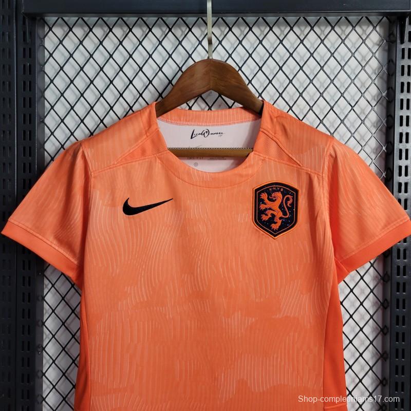 2023 Women Netherlands Home Orange Jersey