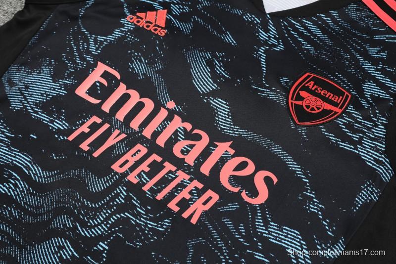 23-24 Arsenal Black Pattern Special Vest Jersey+Shorts