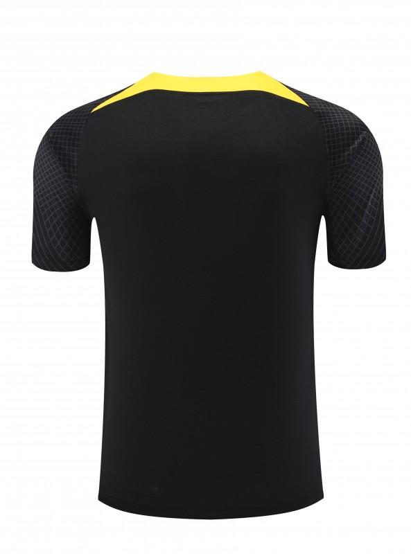 23-24 PSG Black Yellow Short Sleeve+Shorts