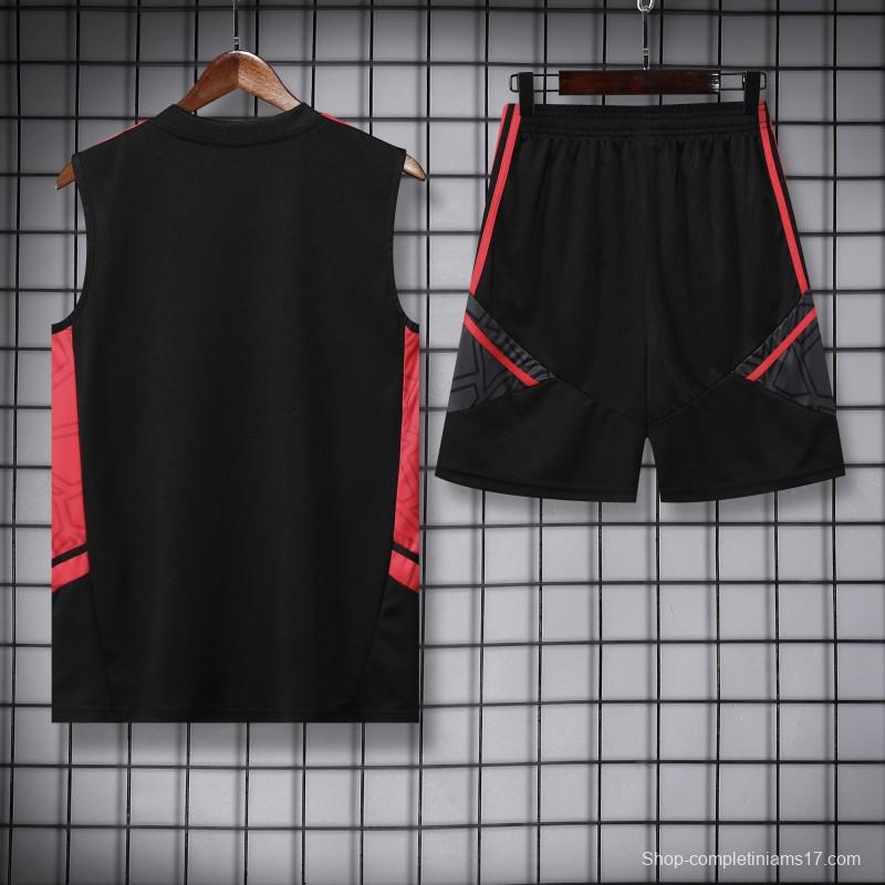 23-24 Bayern Munich Black Red Vest Jersey+Shorts