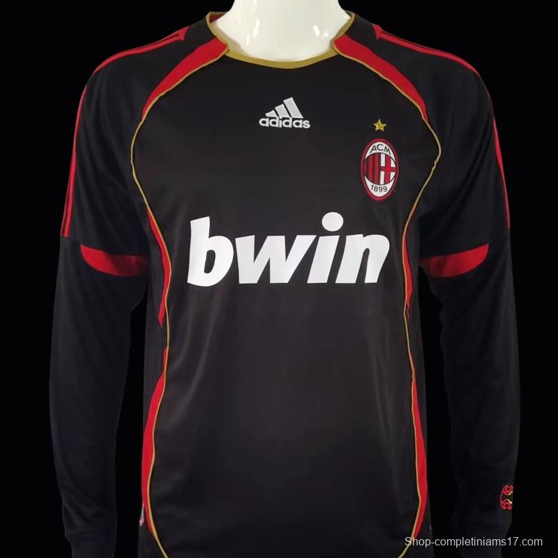 Retro 06/07 AC Milan Third Black Long Sleeve Jersey