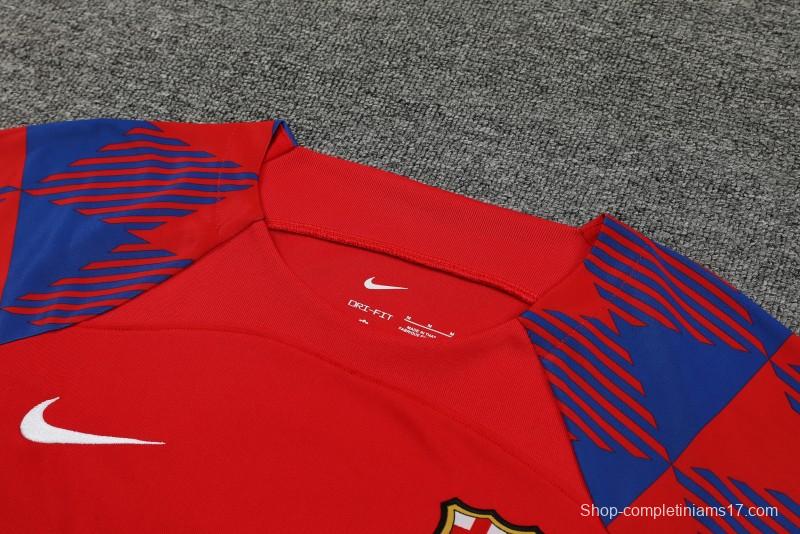 23-24  Barcelona Red Short Sleeve Jersey+Shorts