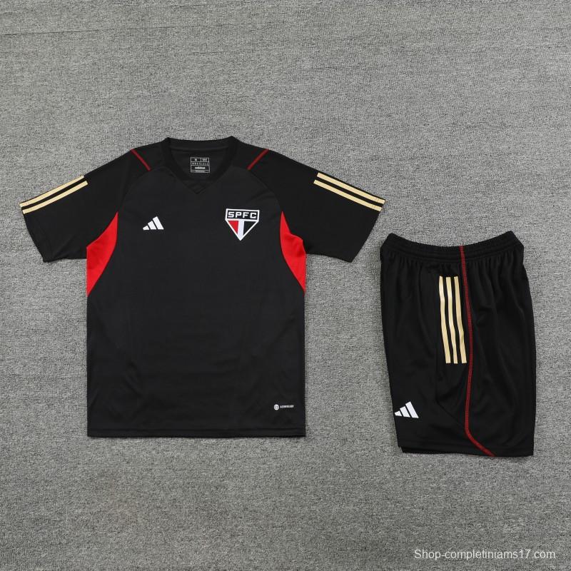 23-24 Sao Paulo Black Short Sleeve Jersey+Shorts