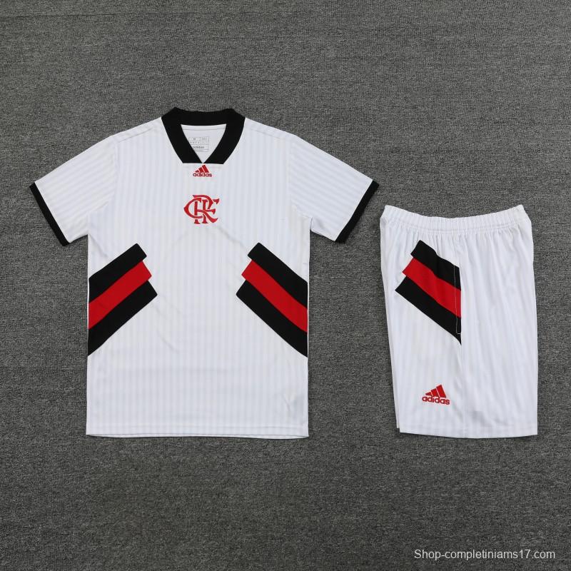 23-24 Flamengo White Remake Icon White Short Sleeve Jersey+Shorts