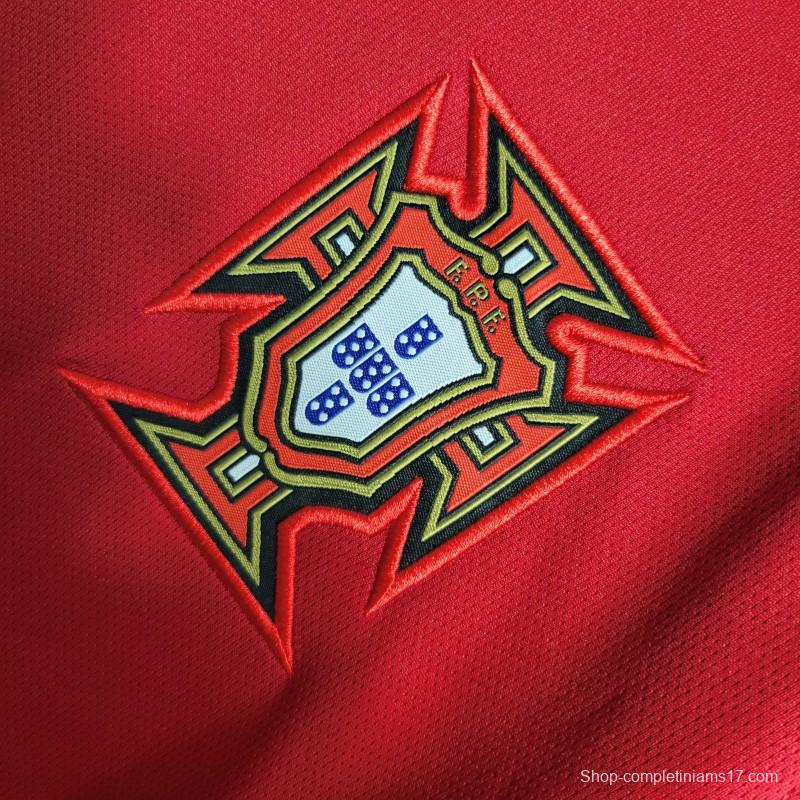 Retro 2016  Portugal Home Long Sleeve Jersey