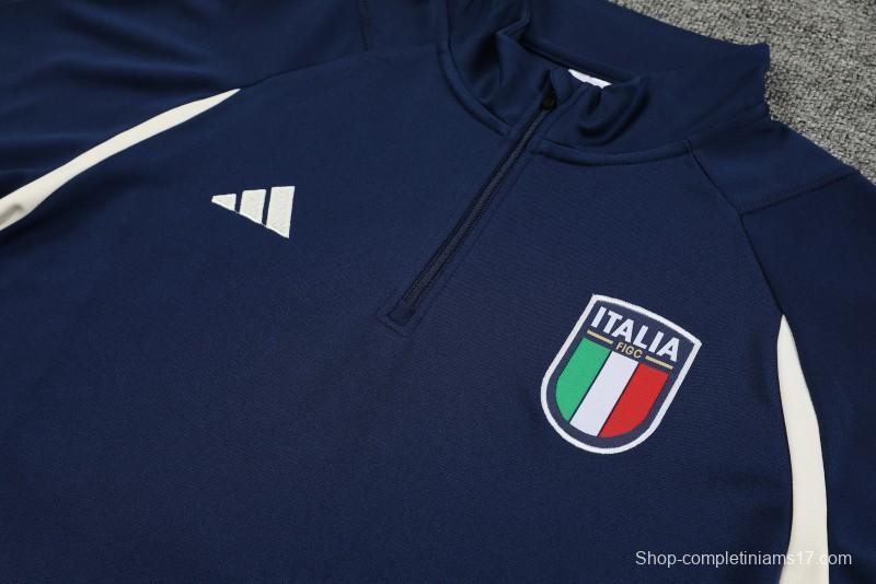 2023 Italy Navy Half Zipper Jacket +Pants