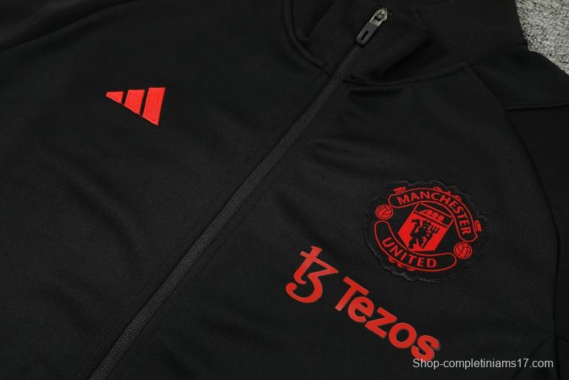 23/24 Manchester United Black Full Zipper Jacket+Pants