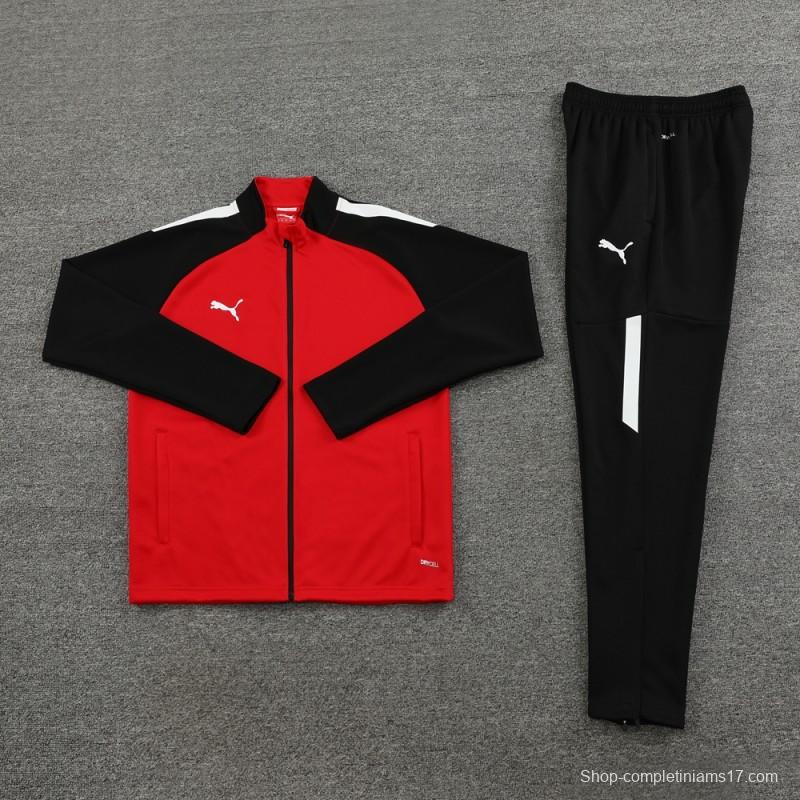 23/24 PUMA Black/Red Full Zipper Hooide Jacket+Pants