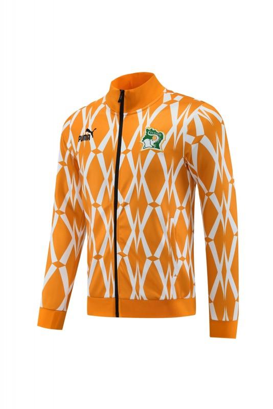 2024 Ivory Coast Orange Full Zipper Jacket+Pants