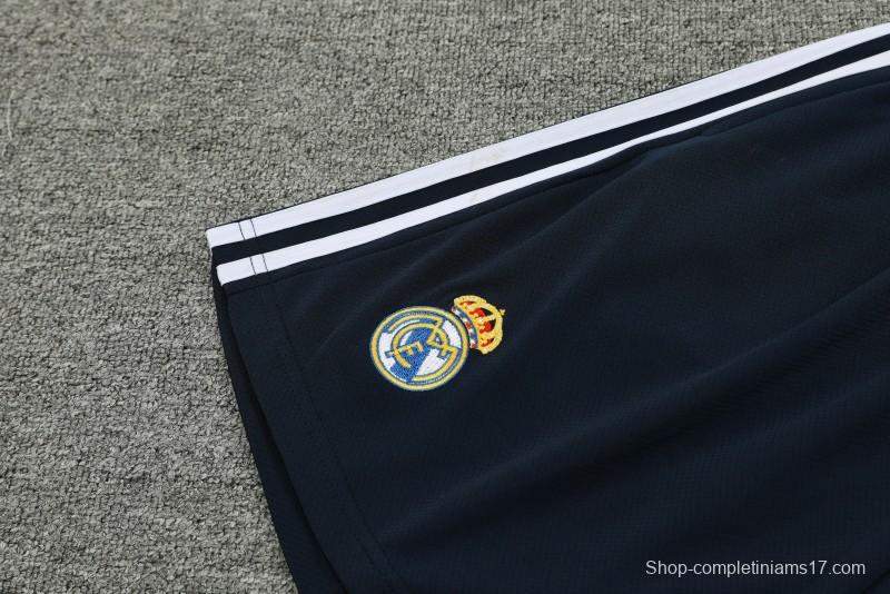 23/24 Adidas Originals Real Madrid Navy Cotton Short Sleeve Jersey+Shorts