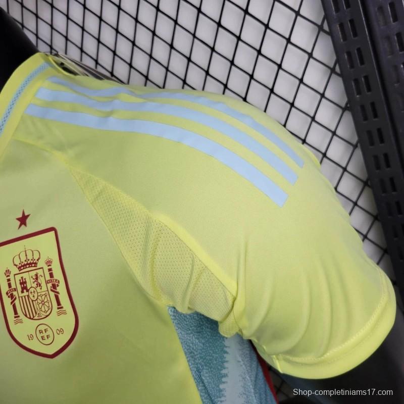 Player Version 2024 Spain Away Yellow Jersey