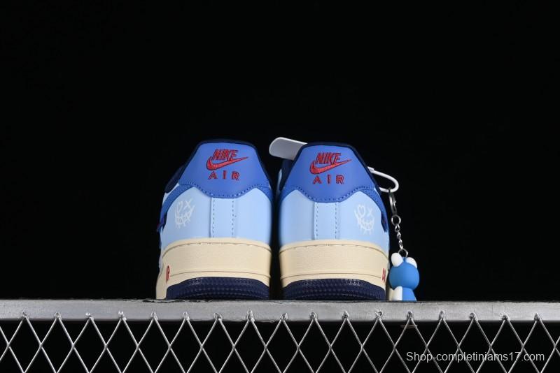Nike Air Force 1 '07 Low Custom Casual Sneakers "Joker Red" with Full-Length Hexagonal Air Cushion - XL2402-333