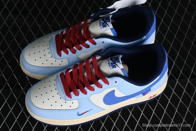 Nike Air Force 1 '07 Low Custom Casual Sneakers "Joker Red" with Full-Length Hexagonal Air Cushion - XL2402-333