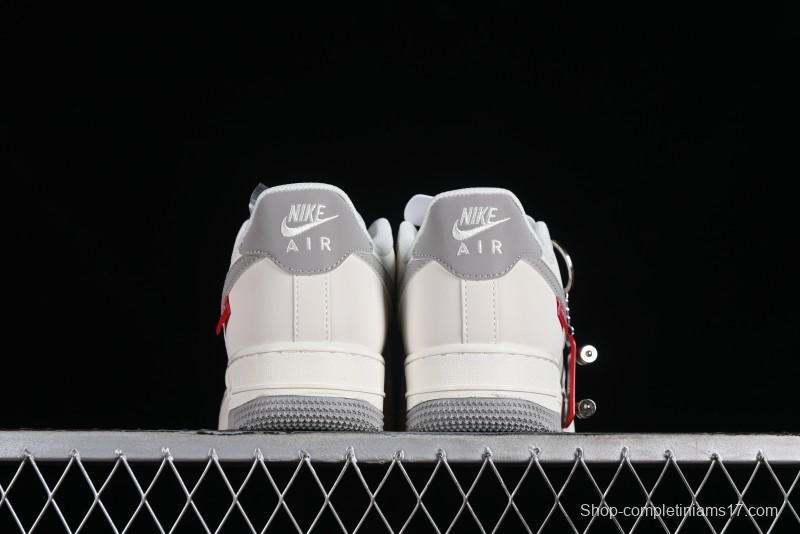 Supreme x Nike Air Force 1 '07 Low Beige Grey Casual Skate Shoes - HD1968-018