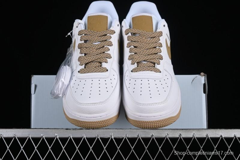 Nike Nocta x Nike Air Force 1 '07 Low "Certified Lover Boy" Khaki Classic Low-Top Casual Sneakers - LO1718-051