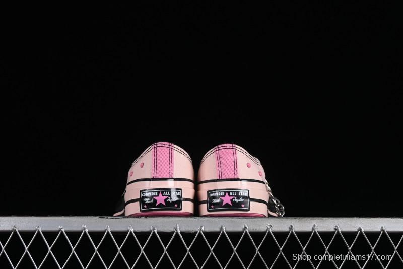 Converse Chuck 70s Low-Top Casual Sneakers with Black-Pink Chain Design - A09542C