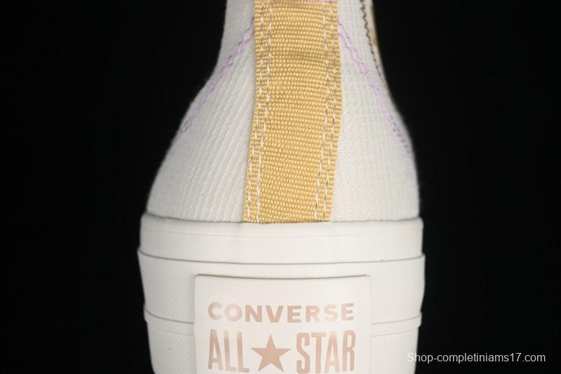 Converse Chuck All Star Lift Platform Utility White High Top Breathable Canvas Casual Shoes - A08767C