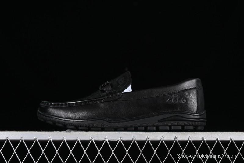 ECCO Soft Moc Series Loafers Men's British Slip-On Driving Shoes - 65707001001