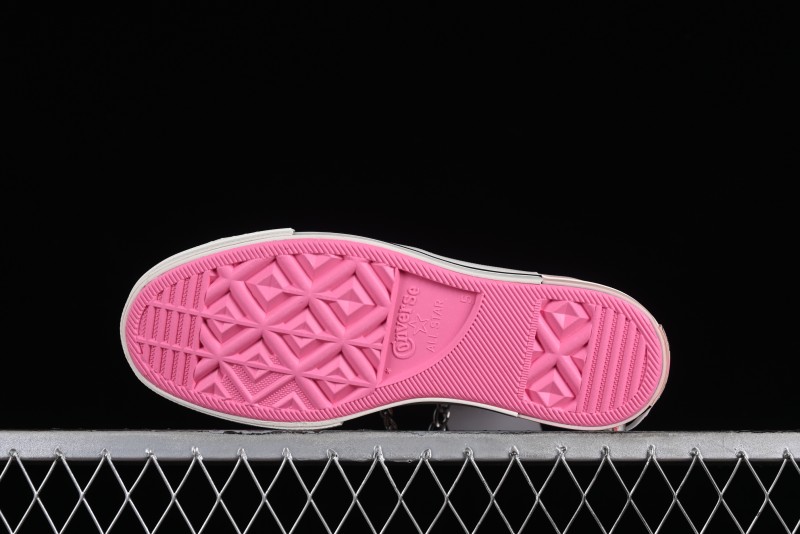 Converse Chuck 70s High Top Canvas Sneakers with Chain Accents in Black & Pink - A09539C