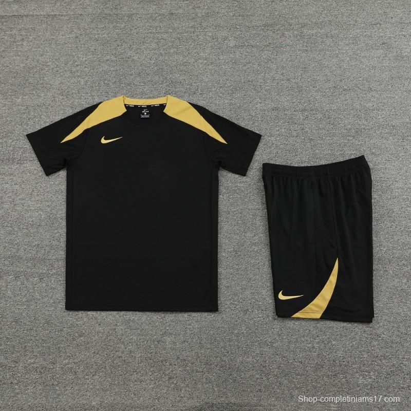 24/25 Nike Black/Golden Short Sleeve Jersey+Shorts