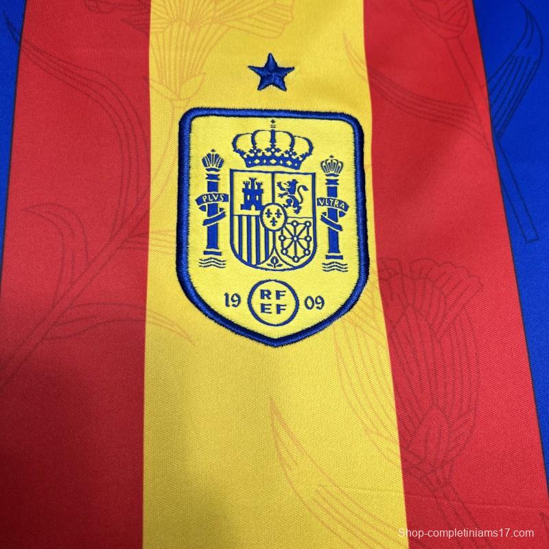 2024 Spain Euro Blue/Red/Yellow Pre-match Training Jersey