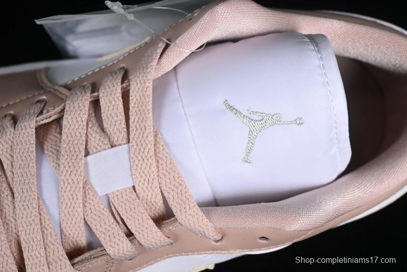 Nike Air Jordan 1 Low AJ1 White Pink Low-Top Casual Sneakers - DC0774-120