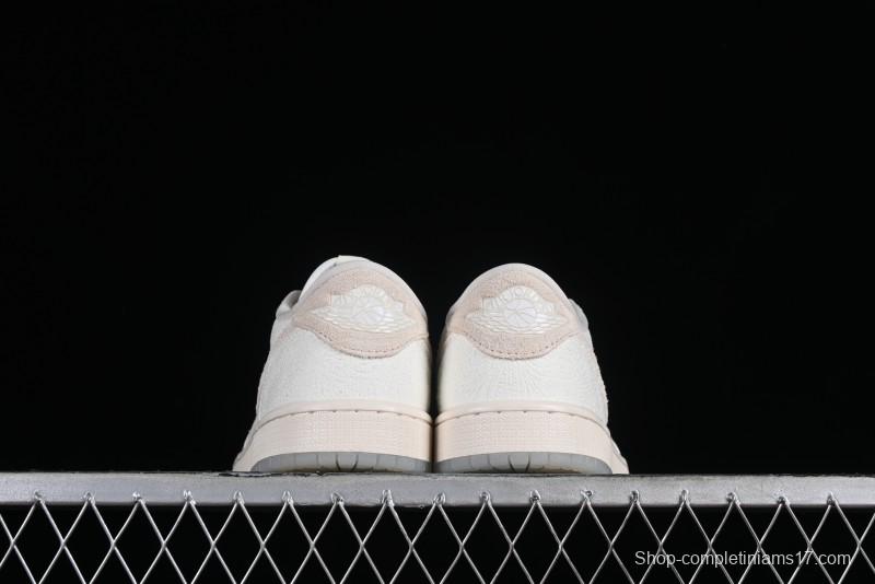 Nike CP3 x Air Jordan 1 Low AJ1 Floral Embossed White Casual Sneakers - FZ0455-200