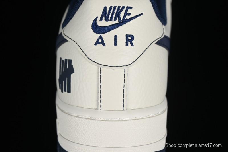 Nike Undefeated Air Force 1'07 Low Casual Sneakers in Deep Blue with Custom Leather and Reflective Details - UN2395-522