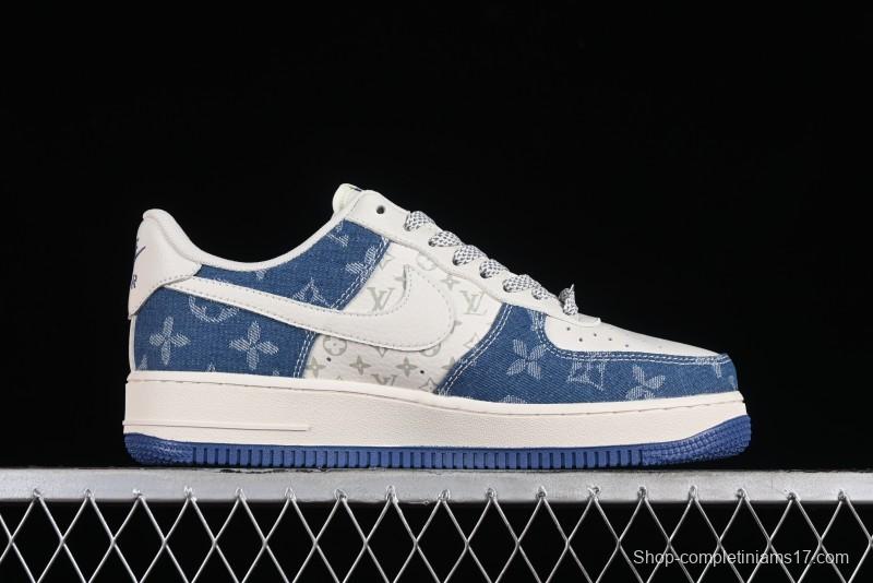 Nike Air Force 1 '07 Low LV Collaboration - Fluorescent Tie-Dye Denim Low-Top Casual Sneakers DD8686-400